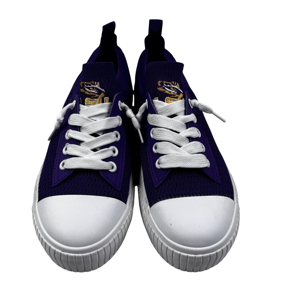 FOCO LSU University Tigers Lightweight Knit Slip On Sneakers Women's Size 8